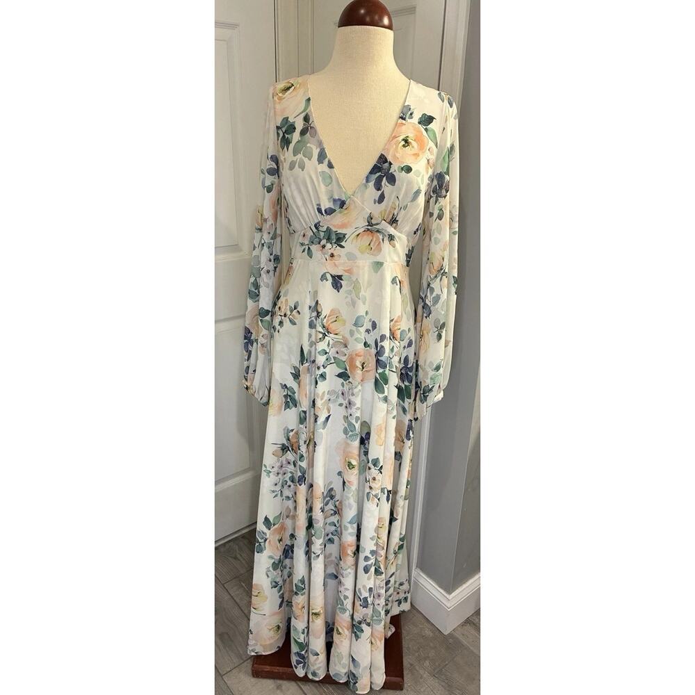 Yumi Kim x BHLDN Sunday Rose Floral Long Sleeve Maxi Dress Cottagecore Size 8